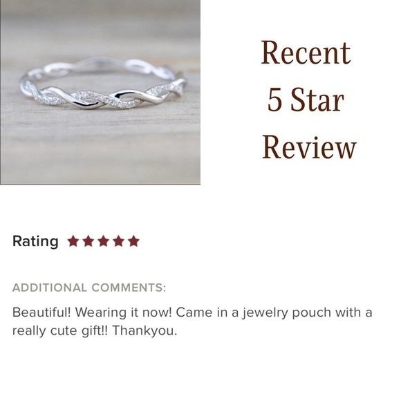 New 925 sterling silver simulated diamond twist eternity ring - Picture 4 of 7